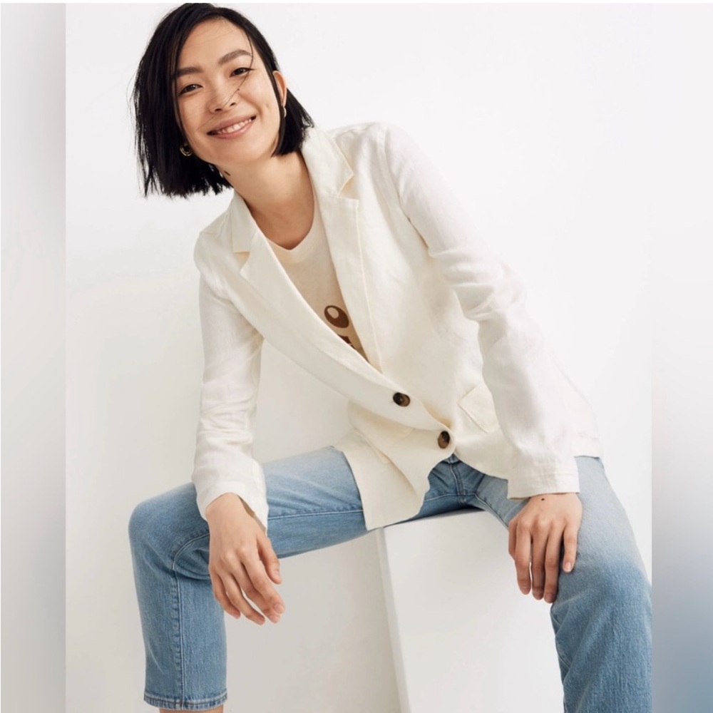 Madewell White Linen Dorset Blazer - NWOT